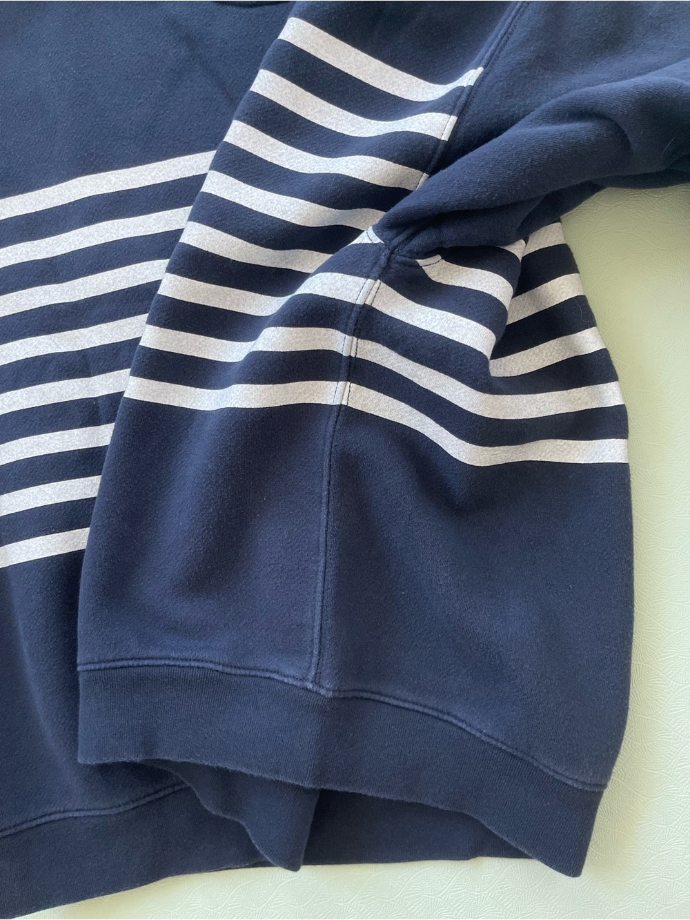 J. Crew Women’s Navy Stripe Crewneck Sweatshirt - Picture 3 of 8